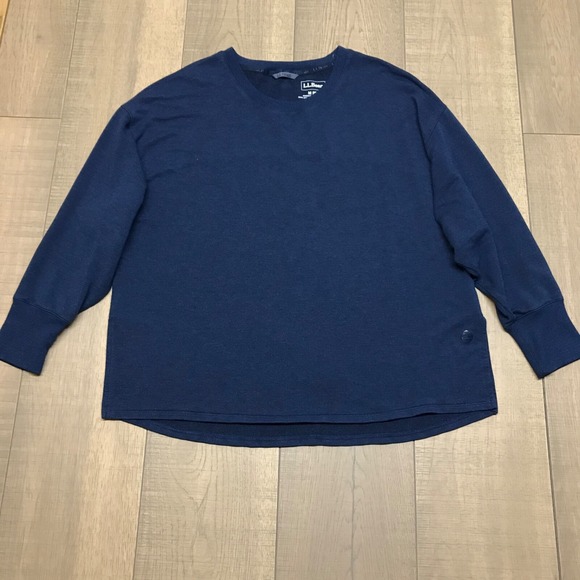 L.L. Bean Sweatshirt Top Womens Size PM Pullover SoftFlex Crewneck Dolman Sleeve - Picture 1 of 10